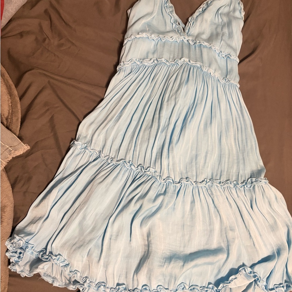 Light Blue Ruffled Dress
